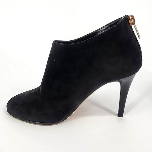 Jimmy Choo Black Suede Ankle Booties with Gold Zipper | Women’s 34.5 (US 4.5) - Picture 2 of 15